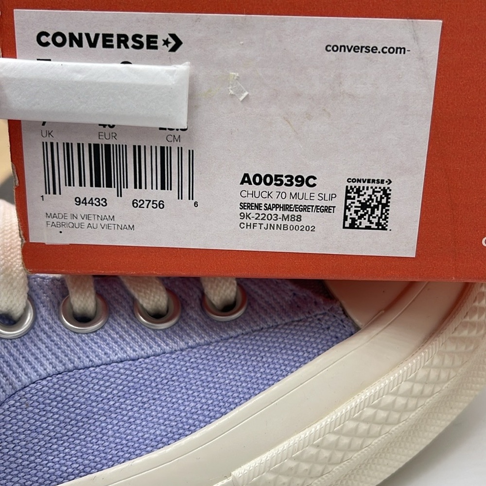 Converse WMNS Chuck 70 Mule 'Serene Sapphire' A00539C Lavender Sneakers - Picture 6 of 16